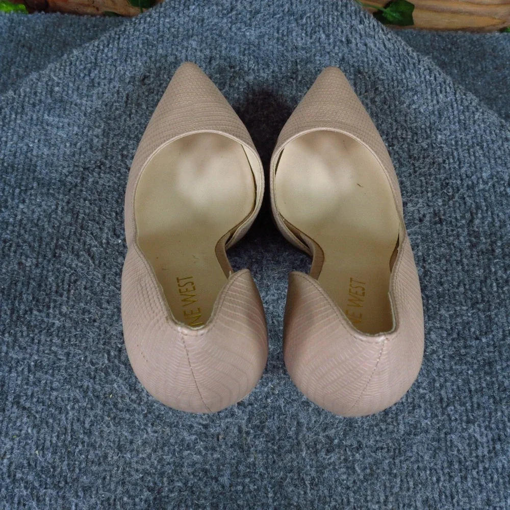 Nine West Just4y3 Women D'Orsay Pump 6.5 Dress Career Nude Textured Stiletto